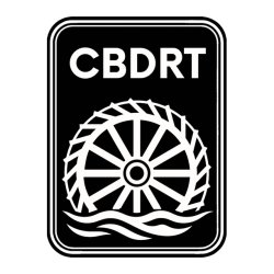 CBDRT logo: a water wheel badge