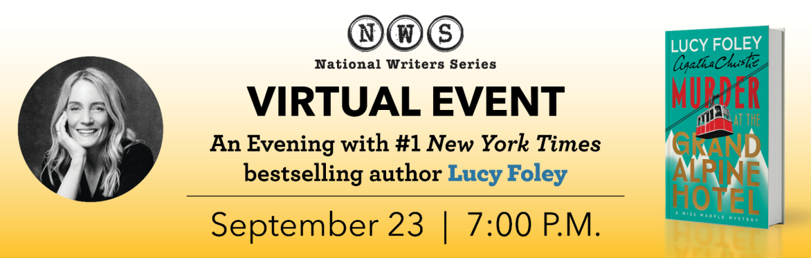 Lucy Foley graphic for National Writers Series Event
