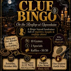 🔎✨ CLUE BINGO ON THE ROOFTOP AT OPPENHEIM ✨🔎