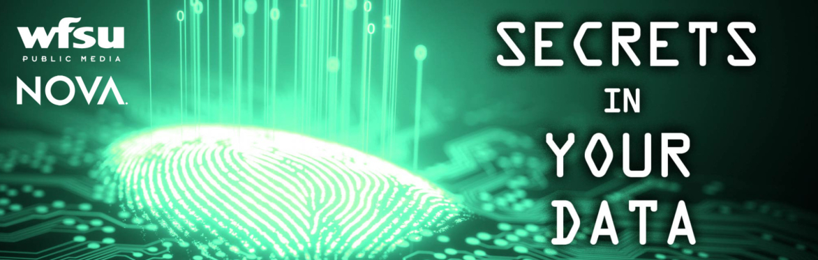 secrets in your data with green digital finger print on a circuitboard