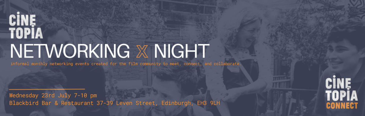 An infographic with the title Cinetopia Networking Night