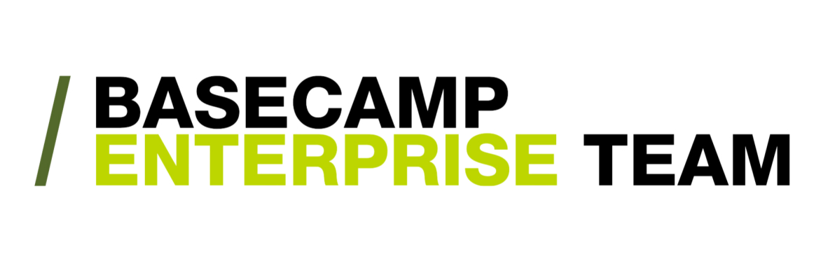The words "basecamp enterprise team"