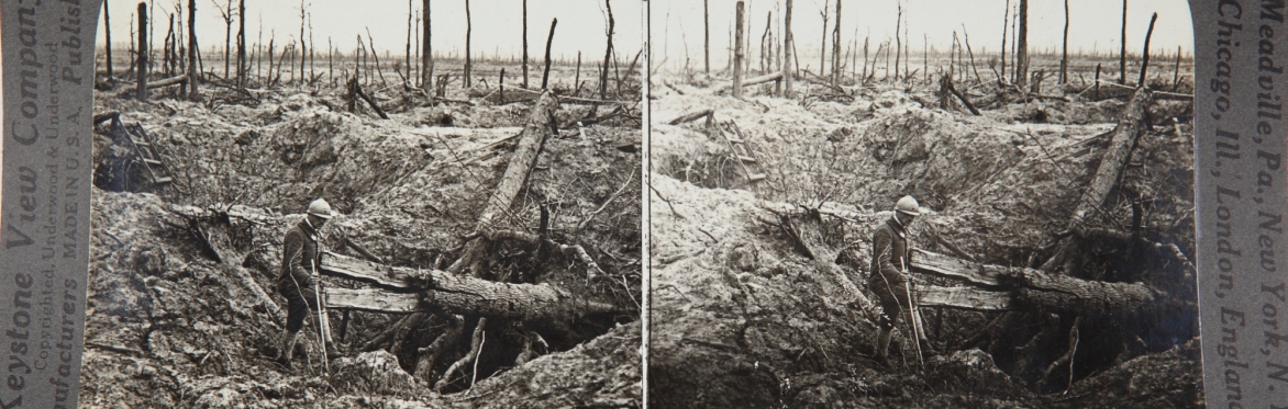 Stereoscopic image of a First World War battlefield