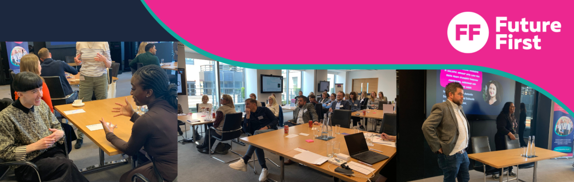 The image is composed of 3 separate photos showing people who attended last years careers' conference