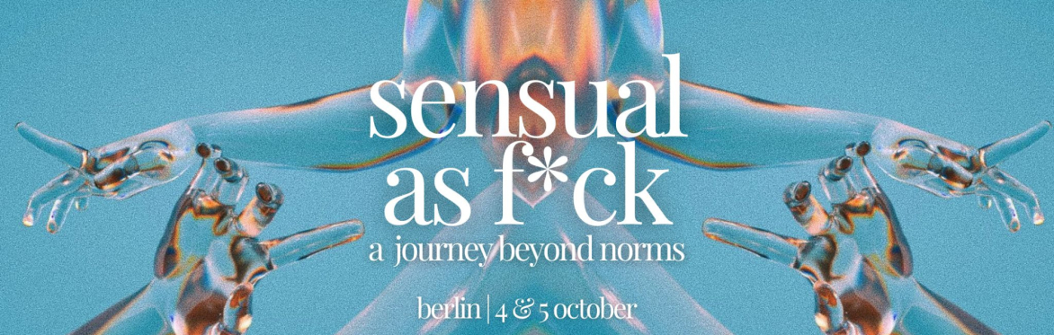 sensual glass hands with the title of the event written across