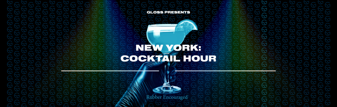 Latex gloved hand holding a cocktail glass