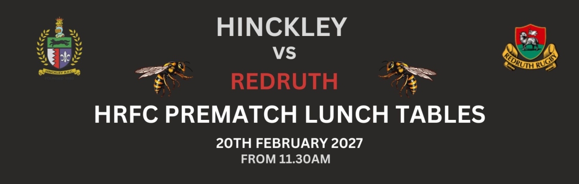 HRFC PREMATCH LUNCH - Sat  20th FEB vs REDRUTH