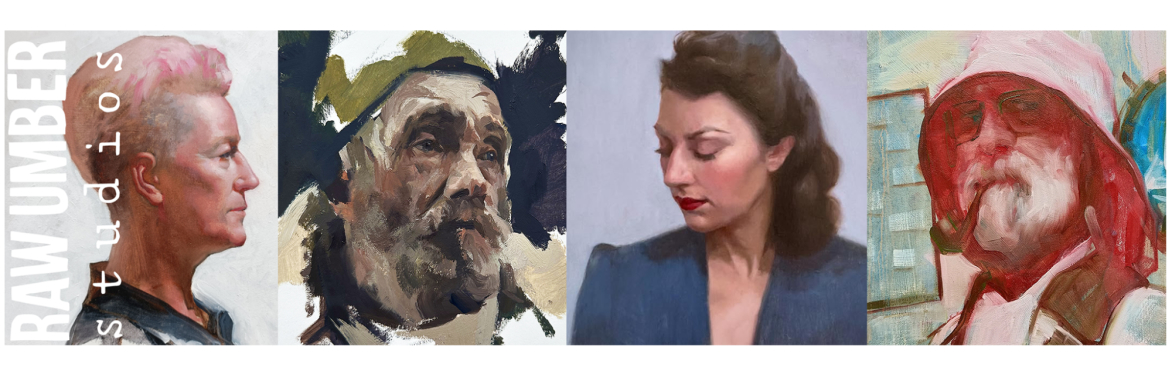 Raw Umber / Cass Art drop in portrait drawing