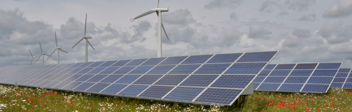 A view of Westmill Wind Farm & Solar Park
