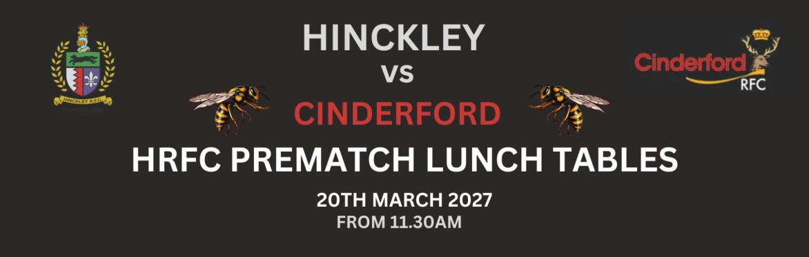 HRFC PREMATCH LUNCH - Sat  20th MAR vs CINDERFORD