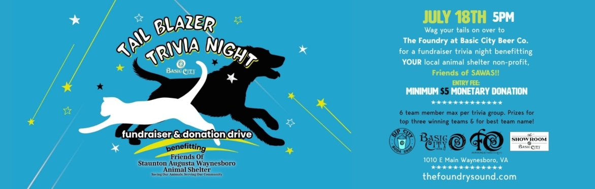 Tail Blazer Trivia Night: fundraiser & donation drive!
