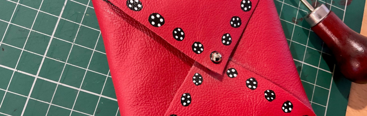 Red leather purse