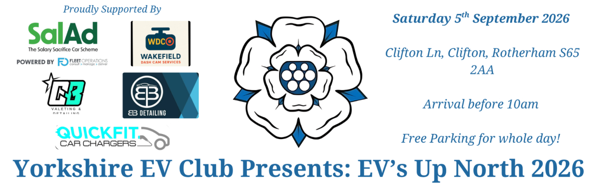 Yorkshire EV Club Presents: Electric Vehicles' Up North 2026: The Yorkshire EV Club's Flagship Event