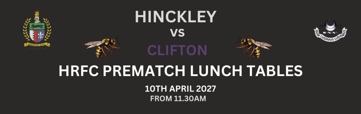 HRFC PREMATCH LUNCH - Sat  10th APR vs CLIFTON