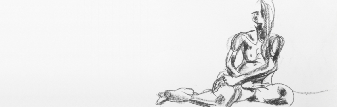Life drawing sketch in charcoal
