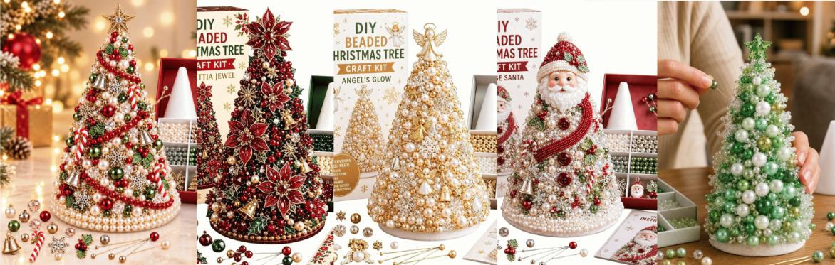 Beaded Christmas Tree Making