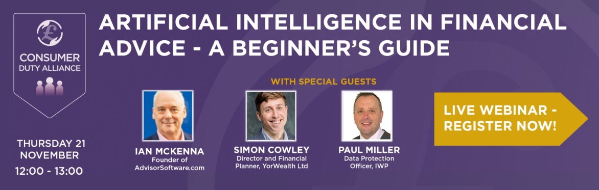CDA Technology Forum - "AI in Financial Advice - A beginners guide"
