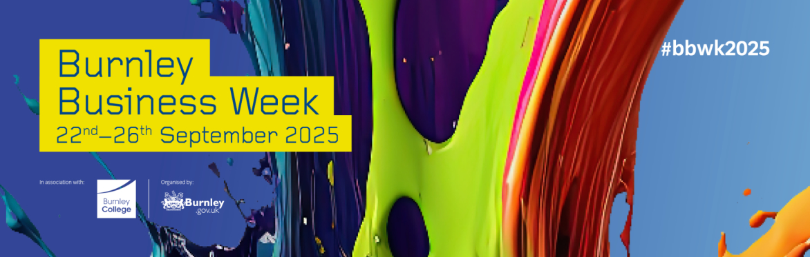 Burnley Business Week logo - paint splash artwork