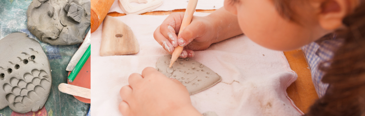 clay workshop for kids - child experiments with clay