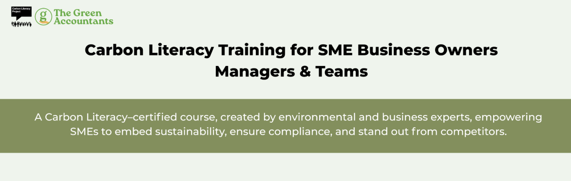Carbon Literacy for SME Business Owners, Managers & Teams