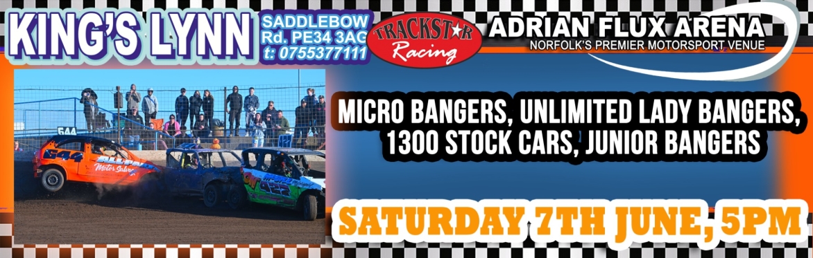 Saturday Smash! Micro Bangers, 1300cc Stock Cars, Junior Bangers & Lady Unlimited Bangers