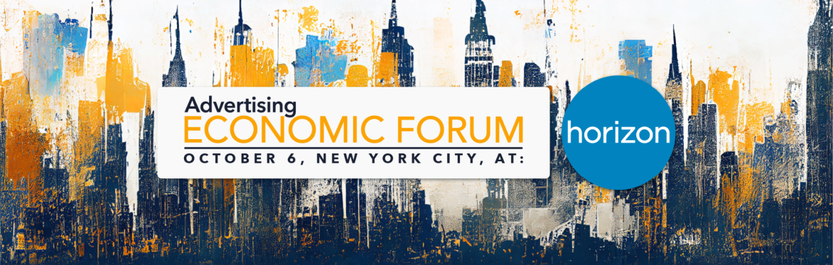 logo for Advertising Economic Forum, gold on dark background