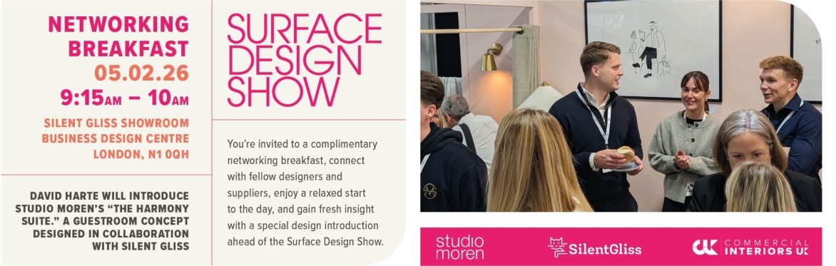 Commercial Interiors UK at Surface Design Show 2026: Breakfast Networking Event