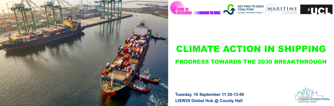 CLIMATE ACTION IN SHIPPING - PROGRESS TOWARDS THE 2030 BREAKTHROUGH