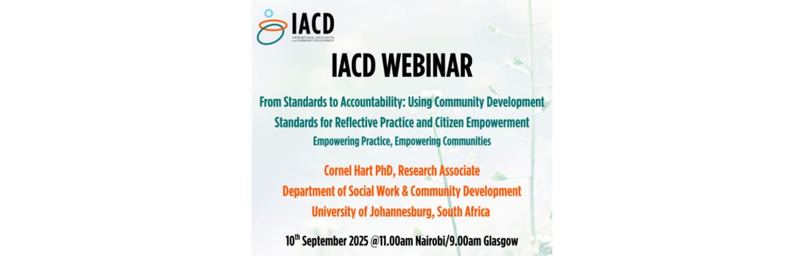 IACD Webinar: From Standards to Accountability: Using CD Standards for Reflective Practice and Citizen Empowerment