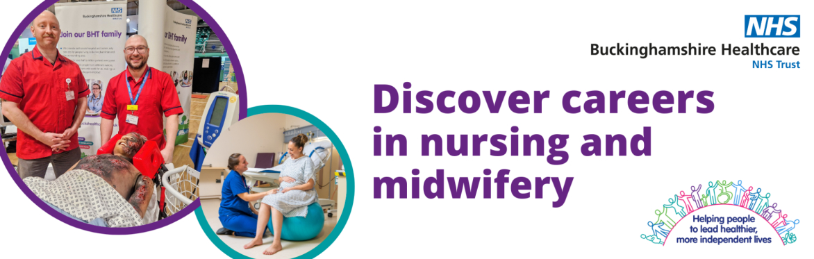 Photos of nurses and midwives advertising the event