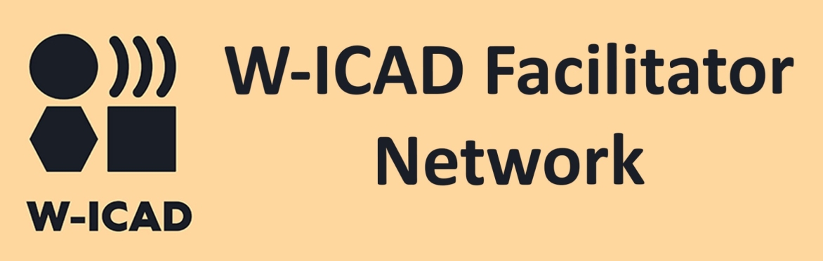 The Workshop for Inclusive Audio description logo: black geometric shapes on a buttery yellow background combine to hint towards a person talking. The logo is to the left, on the right, next to the he