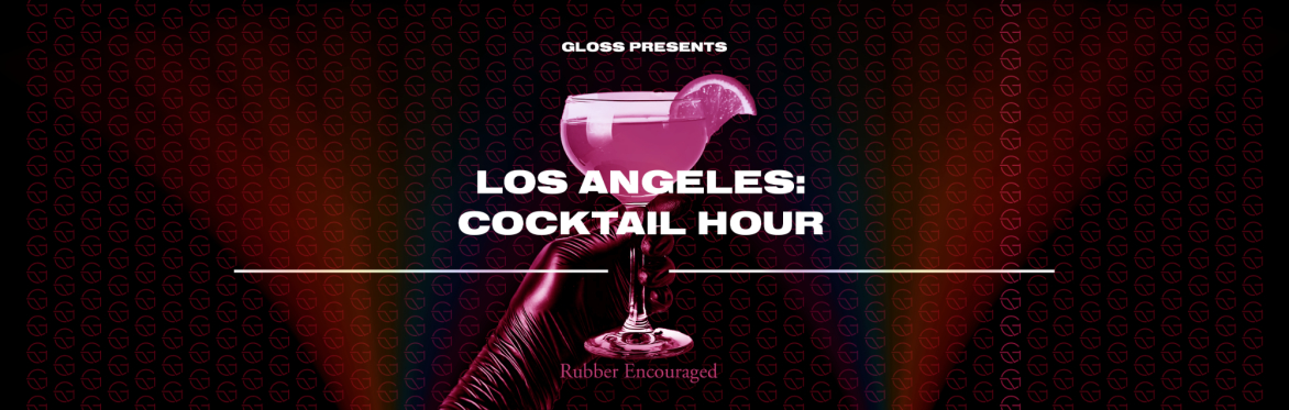 Latex gloved hand holding a cocktail glass