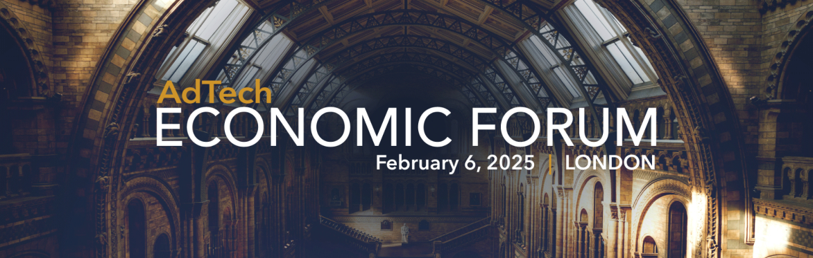 logo for AdTech Economic Forum, gold on dark background