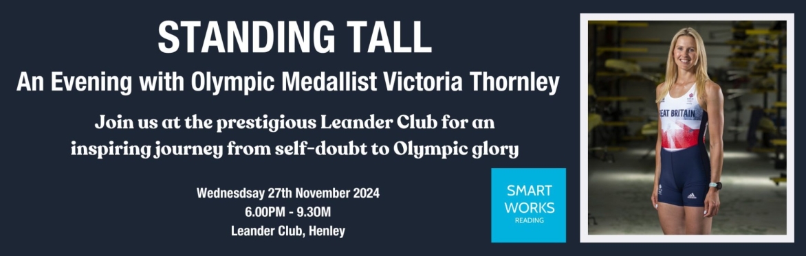 Image of Olympian Victoria Thornley in Team GB kit in a rowing setting to support the event information Standing Tall: An evening with Olympic Medallist Victoria Thornley