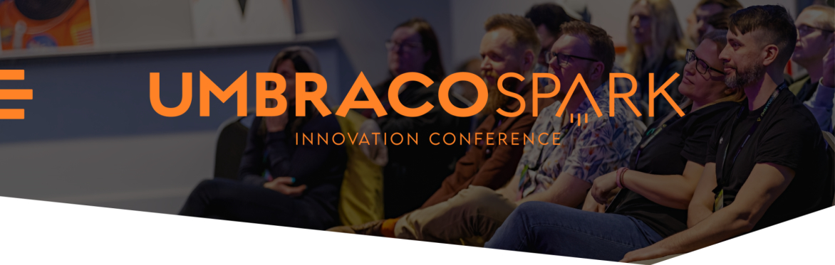 Umbraco Spark 2026 logo and conference attendees