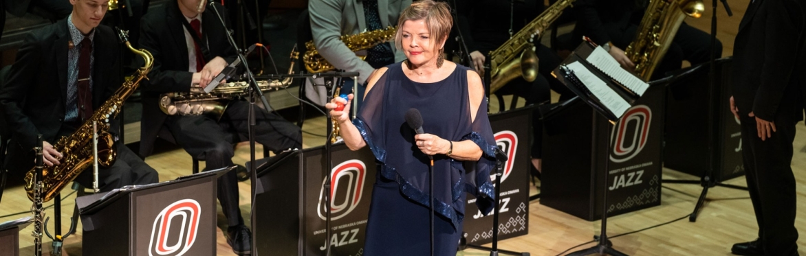 Karrin Allyson with the University of Nebraska at Omaha Jazz Ensemble November 6, 20226 Gem Theater