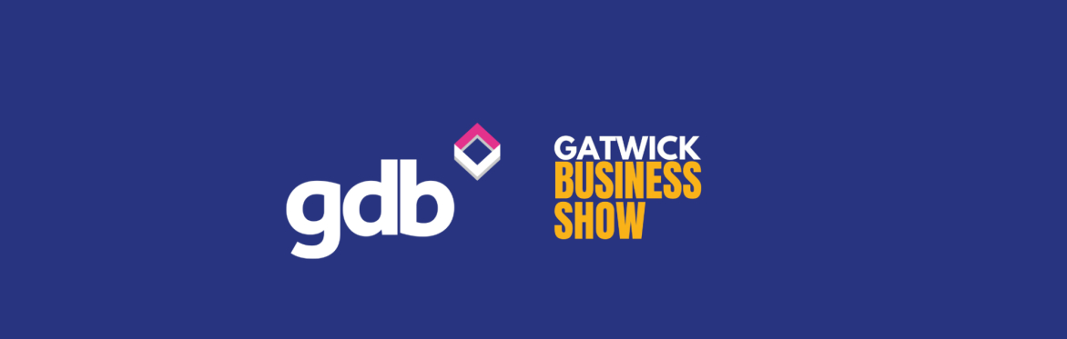 gdb and Gatwick Business Show Logo on blue background