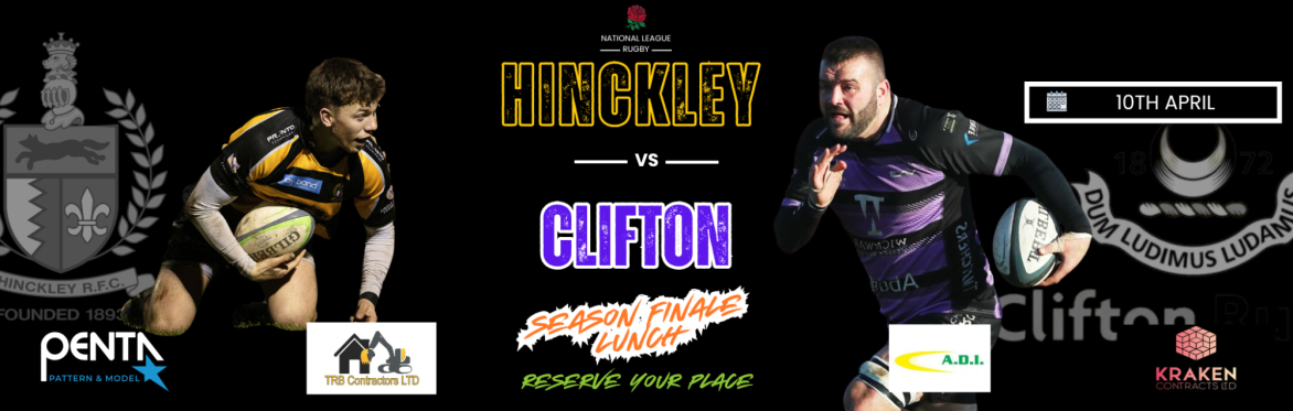 HRFC END OF SEASON FINALE PREMATCH LUNCH - Sat  10th APR vs CLIFTON