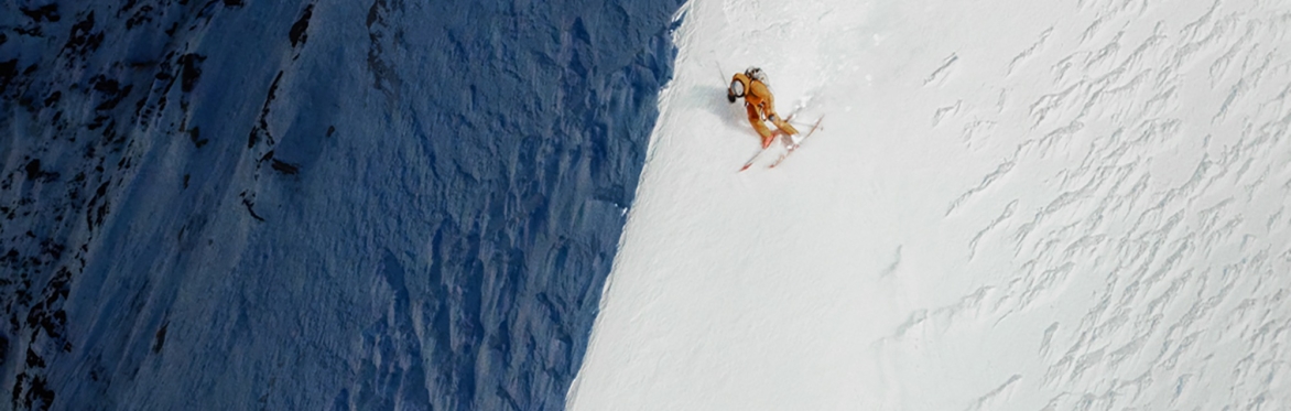Climber skiing down Everest