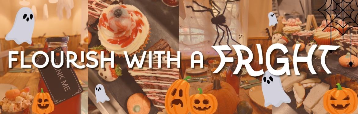 Flourish with a FRIGHT with afternoon tea treats in the background