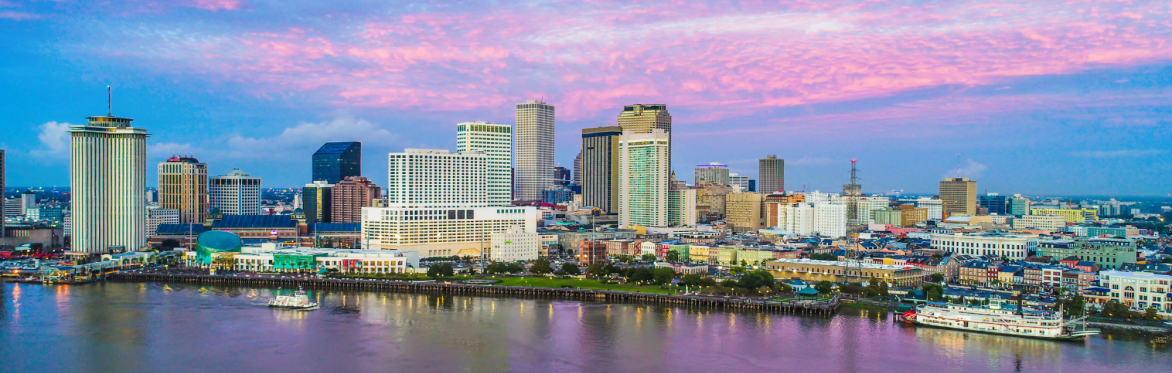 New Orleans downtown skyline at dawn
