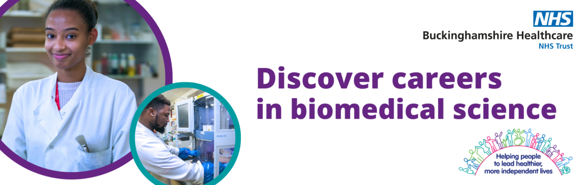 Photos of biomedical scientists advertising the event