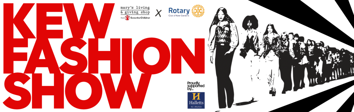 Image titled 'Kew Fashion Show' with sponsor logos and large image of runway models.