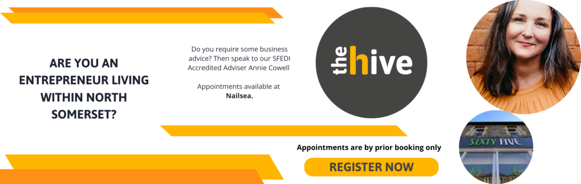Text image Free Business Advice Appointments at No 65 High Street Nailsea.
