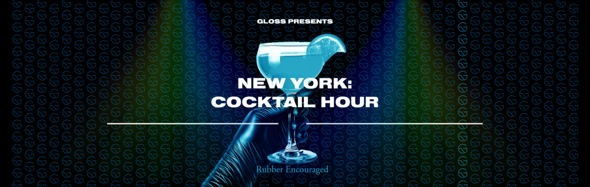 Latex gloved hand holding a cocktail glass
