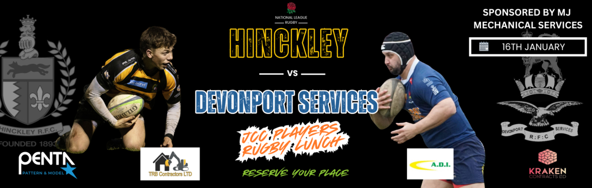 HRFC JCC PREMATCH LUNCH - Sat  16th JAN vs DEVONPORT SERVICES