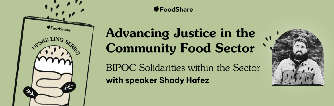 Graphic that reads the series and event title alongside a headshot of speaker Shady Hafez and illustration of a seed packet