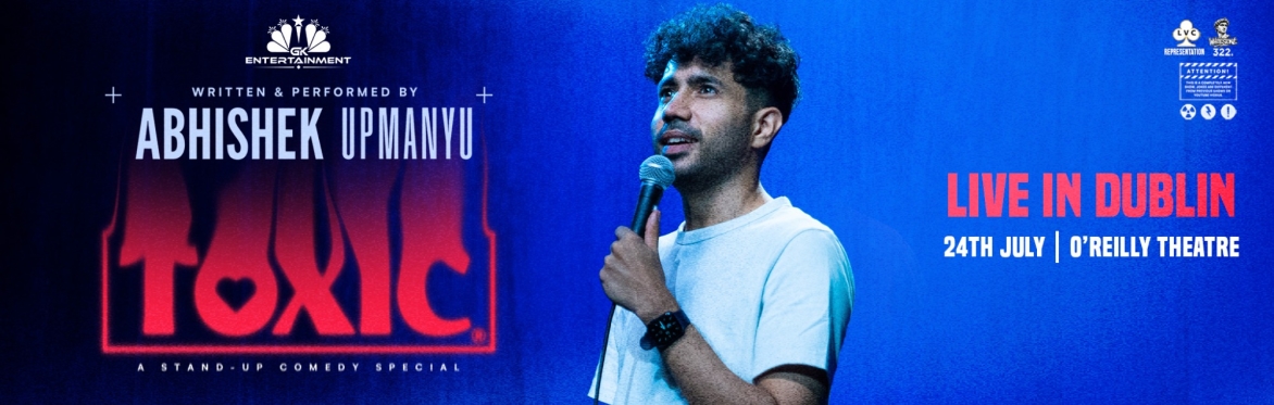 Abhishek Upmanyu brings his new show Toxic to Dublin on 24 July 2026 at O’Reilly Theatre. Book tickets now for a night of top stand-up comedy.
