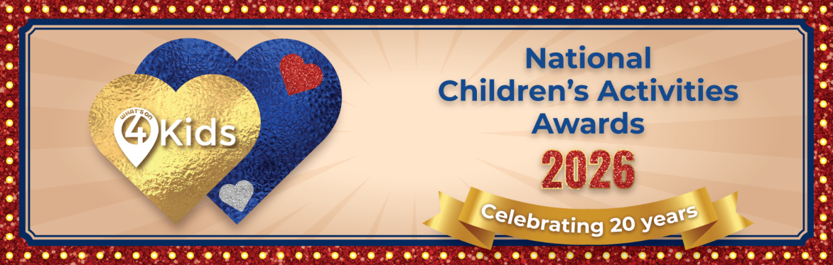 Colourful, circus themed image including the awards logo and 20th anniversary banner