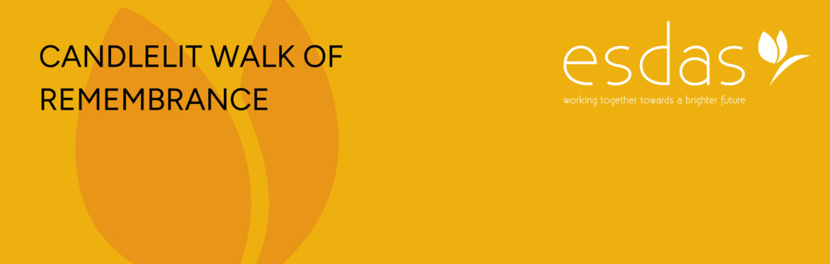 orange background with the ESDAS logo and the title of the event, Safe at Work, Empowering Employers to Respond to Domestic Abuse